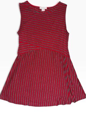 Summer & Sage Red Gray Stripe Sleeveless Maternity Top Size Small